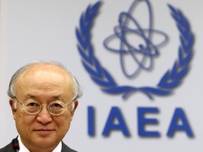 International Atomic Energy Agency (IAEA) Director General Yukiya Amano arrives for a board of governors meeting at the IAEA headquarters in Vienna, Austria, June 10, 2015. (REUTERS/Heinz-Peter Bader)