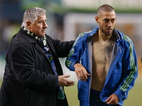 Clint Dempsey #2 of the Seattle Sounders FC has been suspended three games by Major League Soccer. (Otto Greule Jr/Getty Images/AFP)