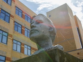 A bronze bust and plaque memorializing Molly Brant, a  Person of National Historic Significance in Canada, is located outside Rideaucrest Retirement Home on Riedau Street in Kingston, Ont. on Friday June 19, 2015. Julia McKay/The Kingston Whig-Standard/Postmedia Network