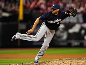 Blue Jays have made calls about Brewers closer Franscisco Rodriguez. (AFP)