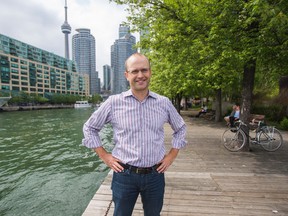 Councillor Mike Layton along the waterfront near York St. and Queens Quay in Toronto Thursday, June 18, 2015. (Ernest Doroszuk/Toronto Sun)