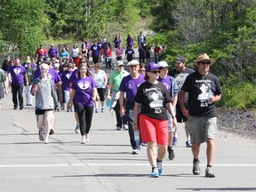 About 300 people participated in the Sudbury Walk for ALS (Amyotrophic Lateral Sclerosis) at Delki Dozzi Park  in Sudbury, Ont. on Saturday June 20, 2015. John Lappa/Sudbury Star/Postmedia Network