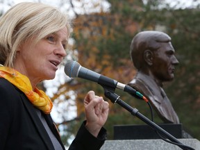 Rachel Notley takes part the 30th memorial for her father Grant Notley at Grant Notley Park, 11603 - 100 Ave., in Edmonton Alta., on Sunday Oct. 19, 2014. Notley, who served as an Albert MLA from 1971 to 1984, was killed in an October 1984 plane crash. David Bloom/Edmonton Sun/QMI Agency