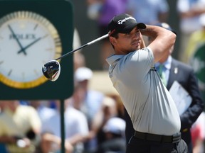 Co-leader Jason Day of Australia tees off on the first hole during the third round of the U.S. Open at Chambers Bay on Saturday. (USA Today Sports)