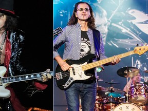 Aerosmith's Joe Perry  (left) and Rush's  Geddy Lee. (WENN.com &   Errol McGihon/Postmedia Network)