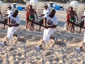 A New Orleans newspaper report alleges this video shows New Orleans Saints linebacker Junior Galette beating people with a belt.