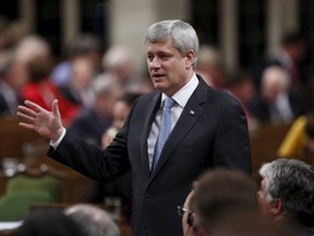 Canada's Prime Minister Stephen Harper speaks during Question Period in the House of Commons on Parliament Hill in Ottawa, Canada, June 16, 2015. REUTERS/Chris Wattie