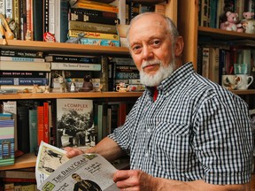 Ken Cuthbertson, a local author and journalist, seen here in his home study in Kingston, Ont. on Friday June 12, 2015. Cuthbertson's newest book, A Complex Fate: William L. Shirer and the American Century, was released in May with a foreword by Morley Safer. Julia McKay/The Kingston Whig-Standard/Postmedia Network