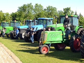 Mitchell District High School students in Grades 11 and 12 parked their tractors along the school's track last Wednesday, June 17 for what has become an annual tradition, MDHS Tractor Day. GALEN SIMMONS/MITCHELL ADVOCATE