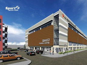 Sport Manitoba officials announced on May 19, 2015, that its 120,000-square-foot addition in Winnipeg would be called the Qualico Training Centre. (SUPPLIED SKETCH)
