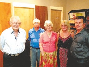 Theo Verkaamp, left, Roy Verkaamp, Henny Verkaamp, Marsha Haggarty, and Larry Haggarty are celebrating the 50th anniversary of Huron Flooring, a 2nd generation family business. (Submitted photo)