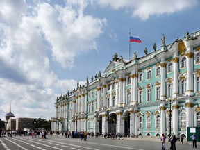 The park-like medians separating St. Petersburg’s boulevards were once canals built by Peter the Great. RICK STEVES PHOTO