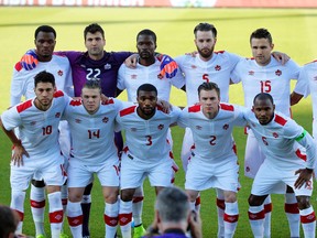 Team Canada ahead of a match against Dominica in the second leg of World Cup qualifying at BMO Field in Toronto, Ont. on Tuesday June 16, 2015. Michael Peake/Toronto Sun/Postmedia Network