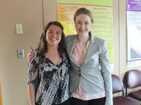 Alanna Roy and Julia Huber, two of the summer research students at Seaforth-based Gateway, are assisting their respective research chairs with the projects to improve health outcomes for older rural residents (Marco Vigliotti/Huron Expositor).