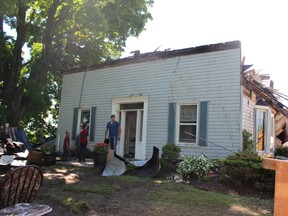 Cleanup crews worked all morning at a Burgessville property where the farmhouse was destroyed in a fire, likely caused by a lightning strike, on Tuesday, June 23. (MEGAN STACEY, Sentinel-Review)