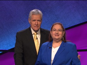 Toronto's Shayna Kravetz and Jeopardy! host Alex Trebek.