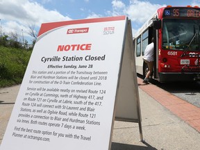 Cyrville Road bus station in Ottawa Tuesday June 23, 2015. The Cyrville station is to be closed beginning June 28 for construction of the LRT Confederation Line.  Tony Caldwell/Ottawa Sun/Postmedia Network