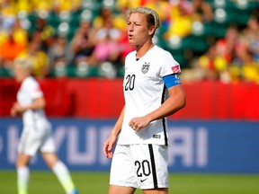 Abby Wambach of the United States looks on in the first half while taking on Colombia in the FIFA Women's World Cup Round of 16 match at Commonwealth Stadium on June 22, 2015. (Kevin C. Cox/Getty Images/AFP)