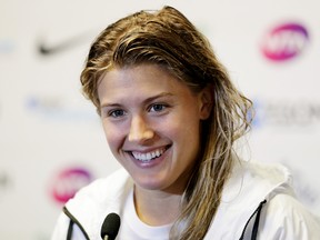 Canada's Eugenie Bouchard during a press conference after victory in the second round. Reuters / Henry Browne