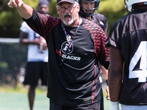 Ottawa RedBlack's special teams coach Don Yanowsky instructs his players during practice on June 26, 2014. Errol McGihon/Ottawa Sun files