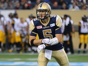 Blue Bombers QB Drew Willy has some new blood on the offensive line entering the 2015 season. (Kevin King/Postmedia Network)