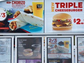 The menu board at a McDonald's restaurant.  (REUTERS/Mike Blake)