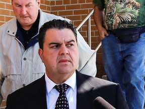 Former MP Dean Del Mastro leaves the courthouse in Lindsay, Ont., on April 28, 2015. (Clifford Skarstedt/Peterborough Examiner/Postmedia Network)