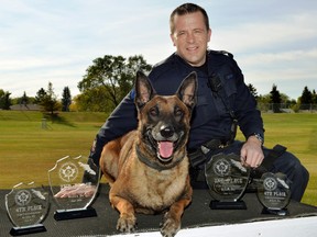 Const. Jason Born and PSD Xeiko. Photo Supplied by EPS