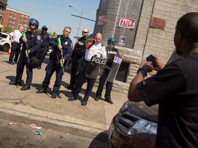 Less than two months after tensions between police and those protesting against the death Freddie Gray (as depicted in this photo) hit a boiling point, an unarmed black man has been killed by police on June 25, 2015 in Baltimore, Maryland. Allison Shelley/Getty Images/AFP