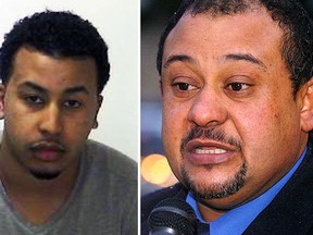 Muhab Sultan (left) is wanted for second-degree murder in the killing of Jeremy Cook in London, Ont. His father, Sultan Sultan, is appealing for his son to turn himself in to police. (Postmedia Network)