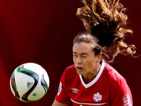 Canada's Allysha Chapman in action against China during opening match of the Women's World Cup at Commonwealth Stadium in Edmonton on June 6, 2015. (Perry Mah/Edmonton Sun/Postmedia Network)