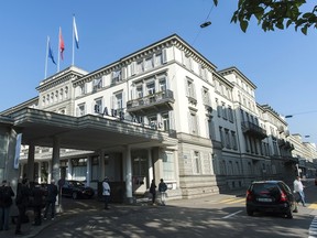 A general View of the Hotel Baur au Lac where Swiss authorities conducted an early-morning operation on May 27, 2015  to arrest several top soccer officials and extradite them to the United States on federal corruption charges. (AFP)