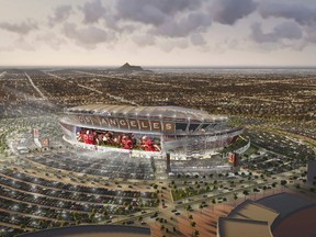 An artist’s depiction provided by MANICA Architecture, is shown of the proposed football stadium on property in Carson, California, February 20, 2015. (REUTERS/MANICA Architecture/Handout via Reuters)