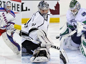 Rangers goalie Cam Talbot, Los Angeles' Martin Jones, and Canucks goalie Eddie Lack are all up for grabs in the 2015 draft. (Postmedia Network)