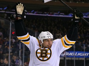 The Boston Bruins have sent Milan Lucic to the Los Angeles Kings for a first-round pick in this year's draft, a young goaltender and a prospect. (Adam Hunger-USA TODAY Sports)