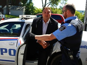 Former MP Dean Del Mastro arrives for his bail hearing on Friday June 26, 2015 at Superior Court in Peterborough, Ont. Clifford Skarstedt/Peterborough Examiner/Postmedia Network
