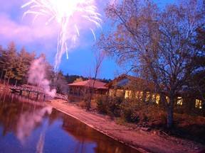 Jim Moodie/The Sudbury Star
Fireworks light up the shoreline at the Lodge at Pine Cove.