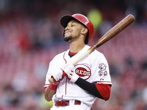 Billy Hamilton's aversion to taking a base on balls or bunting has landed him behind the pitcher in the Reds batting order (AFP).