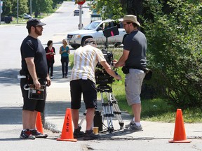 A film crew prepares to shoot a scene in Copper Cliff, Ont. on Friday June 26, 2015 for Lead With Your Heart, a movie being shot for the Hallmark Channel in and around Greater Sudbury for the next few weeks. The film stars William Baldwin, star of features such as Backdraft and Flatliners, who is making his second trip to the Nickel City after filming Be My Valentine here in 2012. John Lappa/Sudbury Star/Postmedia Network