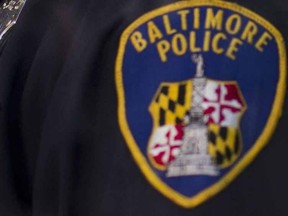 Baltimore police patch. 

AFP PHOTO/ ANDREW CABALLERO-REYNOLDS