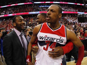 Wizards forward Paul Pierce (right) is opting out of the final year of his contract with the Wizards. (Geoff Burke/USA TODAY Sports)