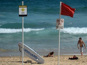 A beach in Wales raises signs after a shark was spotted. In North Carolina, a teen was bitten by the shark making it the second attack in one day. 

AFP PHOTO / Peter PARKS