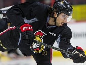 Ottawa Senators Jared Cowen skates during an optional practice at the Canadian Tire Centre in Ottawa, Ont. on Saturday April 18, 2015. Errol McGihon/Ottawa Sun/Postmedia Network