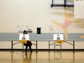 Voting station. 

Tom Bateman/Postmedia Network