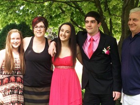 Spanish exchange student Eva Pulido Pinilla and the Shukers of Mitchell, her host family, pose for a recent picture. From left is Randi and Karen Shuker, Eva, Jake and Ryan Shuker. SUBMITTED