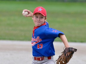 Evan Morrison prepares to pitch during last season's Mosquito division of the Mitchell baseball tournament. ANDY BADER/MITCHELL ADVOCATE FILE