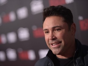 Former professional boxer Oscar de la Hoya attends the premiere of Disney's "McFarland, USA" at the El Capitan Theatre on February 9, 2015 in Hollywood, California. (Jason Kempin/Getty Images/AFP)