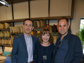 Southport co-owner Nic Candeloro with media personality Christine Bentley and TV design personality Peter Fallico at the Grand Opening of Southport Outdoor Living