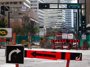 Construction site on Jasper Avenue at 100 Street in Edmonton, Alberta on Wednesday, August 1, 2012. Edmonton Sun