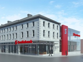 Plans for a banking centre at the intersection of Princess and Wellington streets have drawn the attention of Kingston’s municipal heritage committee. (Supplied photo)
